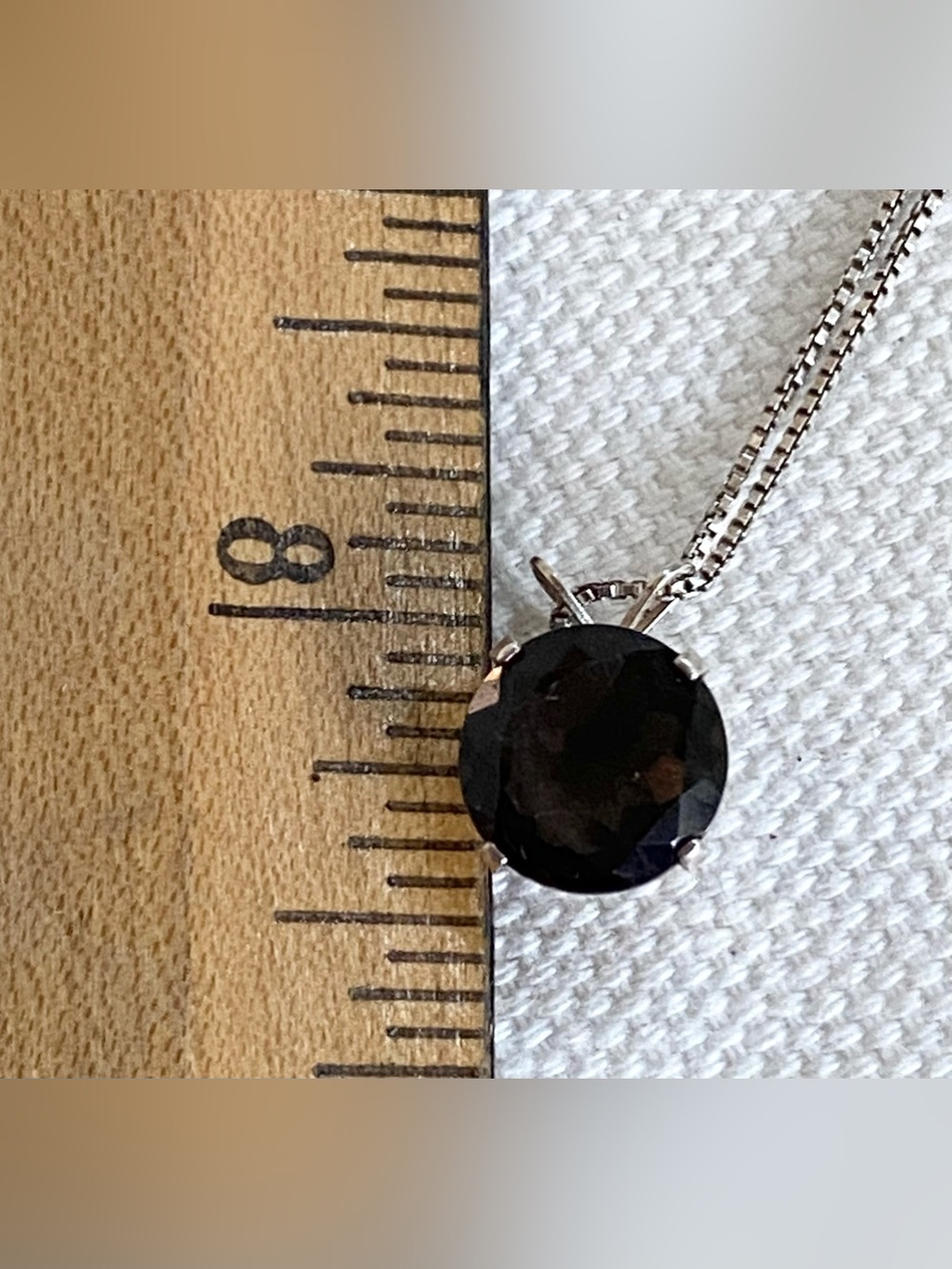 Natural Smoky Quartz Round Faceted Pendant 925 Italian Sterling Box Chain 17” - Picture 7 of 8